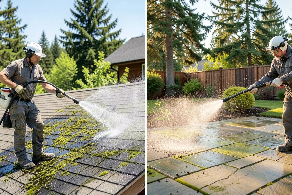 Roof Black Streak Removal in Everett, Snohomish County, WA - Confirm the staining is gloeocapsa algae and map affected areas