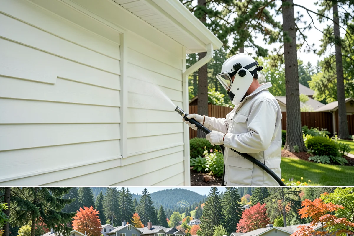 Roof Black Streak Removal in Fircrest, Pierce County, WA - Warm, dry summer days give streak treatments the best chance to work thoroughly in one visit.