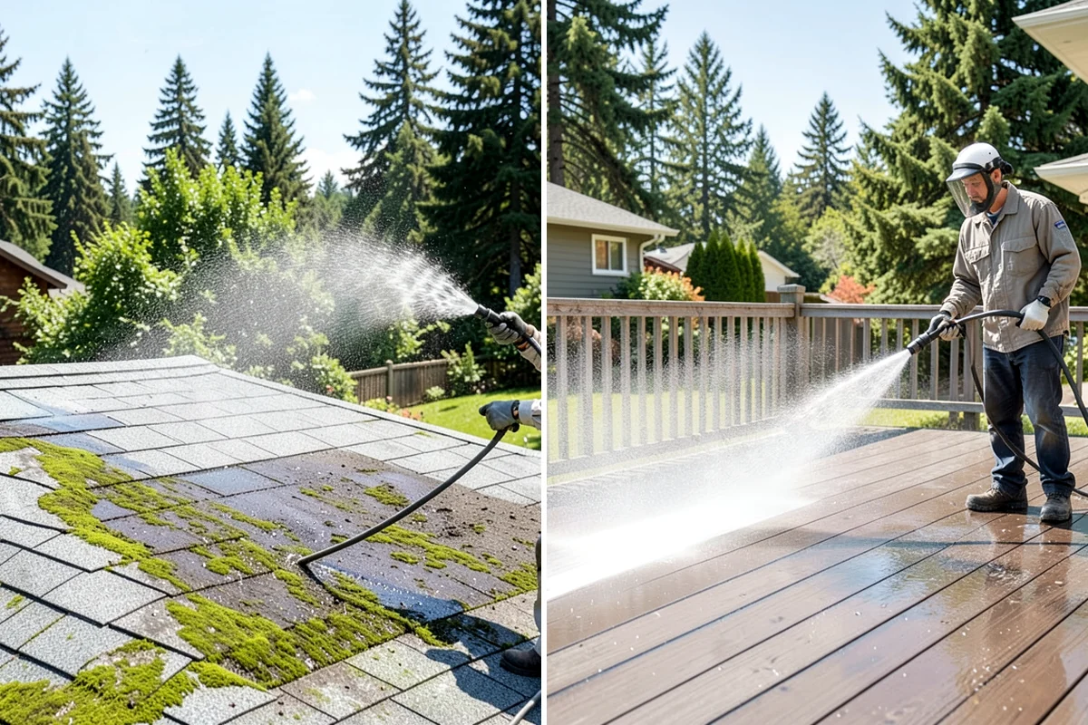 Roof Black Streak Removal in Hunts Point, King County, WA - Confirm the staining is gloeocapsa algae and map affected areas
