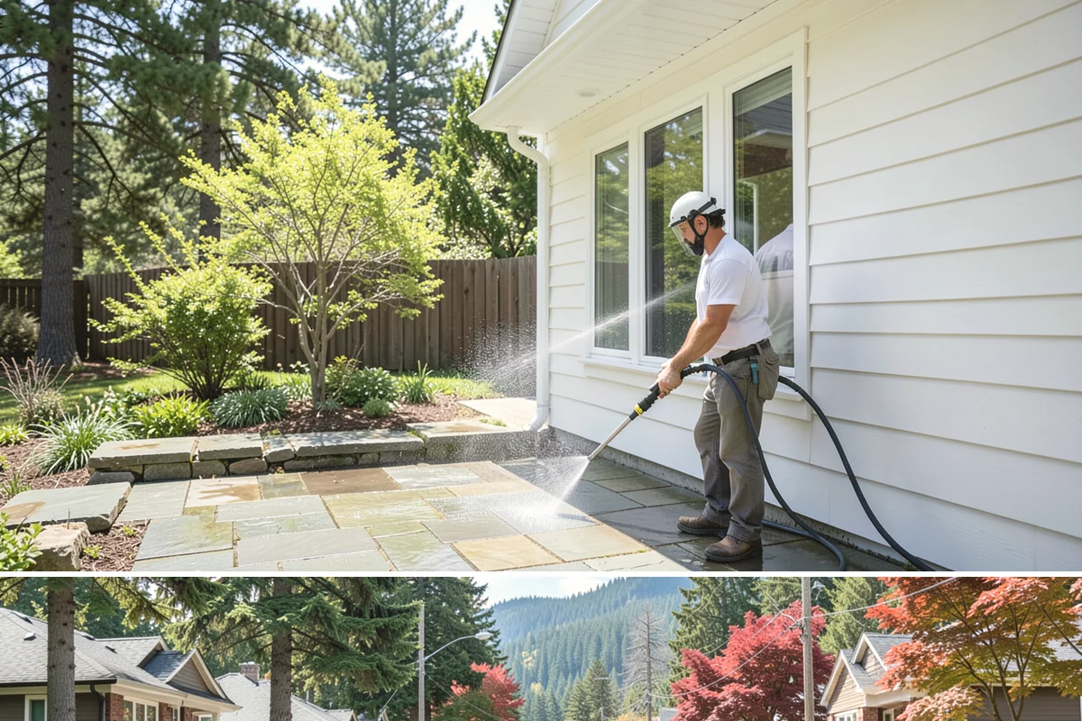 Roof Black Streak Removal in Hunts Point, King County, WA - Warm, dry summer days give streak treatments the best chance to work thoroughly in one visit.