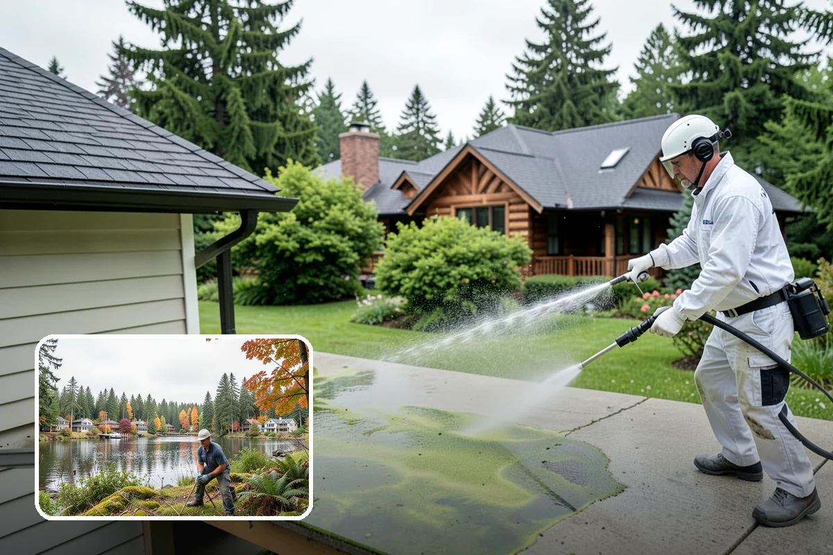 Roof Black Streak Removal in La Conner, Skagit County, WA - Erases distracting black streaks that lower curb appeal