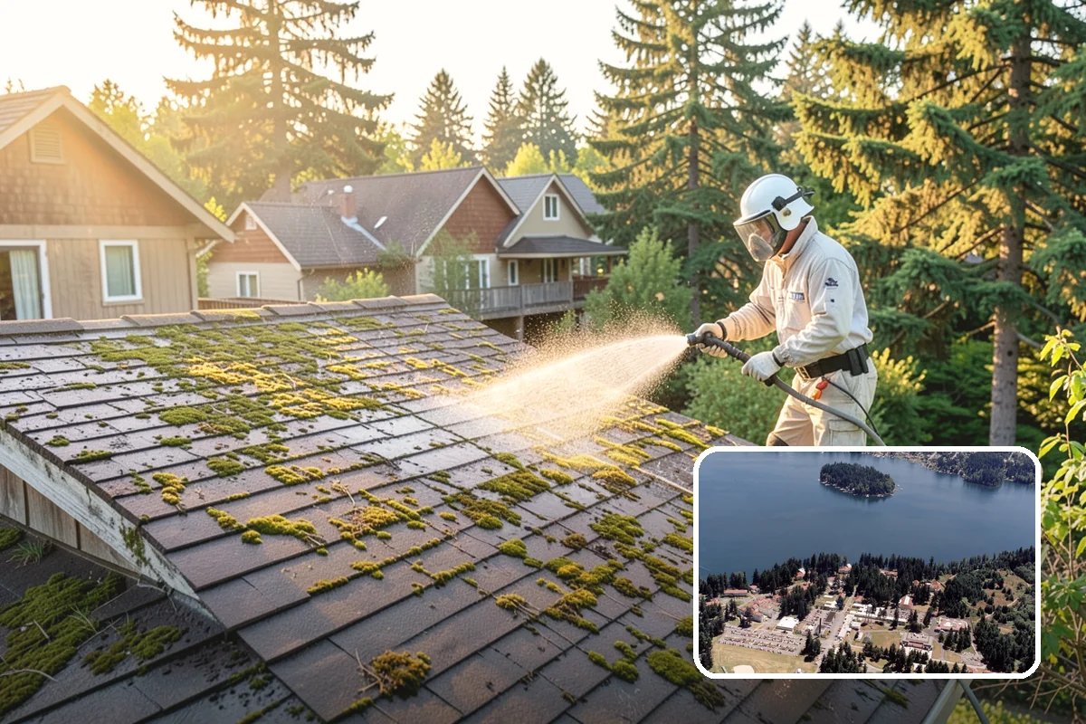 Roof Black Streak Removal in Lakewood, Pierce County, WA - Erases distracting black streaks that lower curb appeal