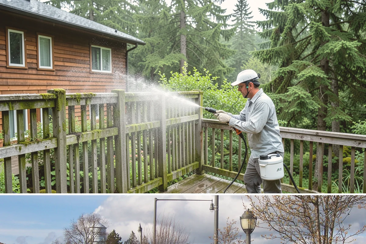 Roof Black Streak Removal in Marysville, Snohomish County, WA - Warm, dry summer days give streak treatments the best chance to work thoroughly in one visit.