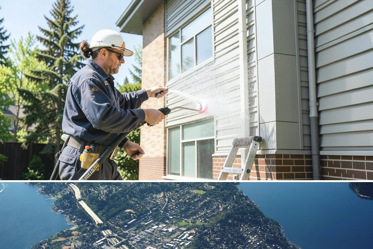 Roof Black Streak Removal in Mercer Island, King County, WA - Warm, dry summer days give streak treatments the best chance to work thoroughly in one visit.