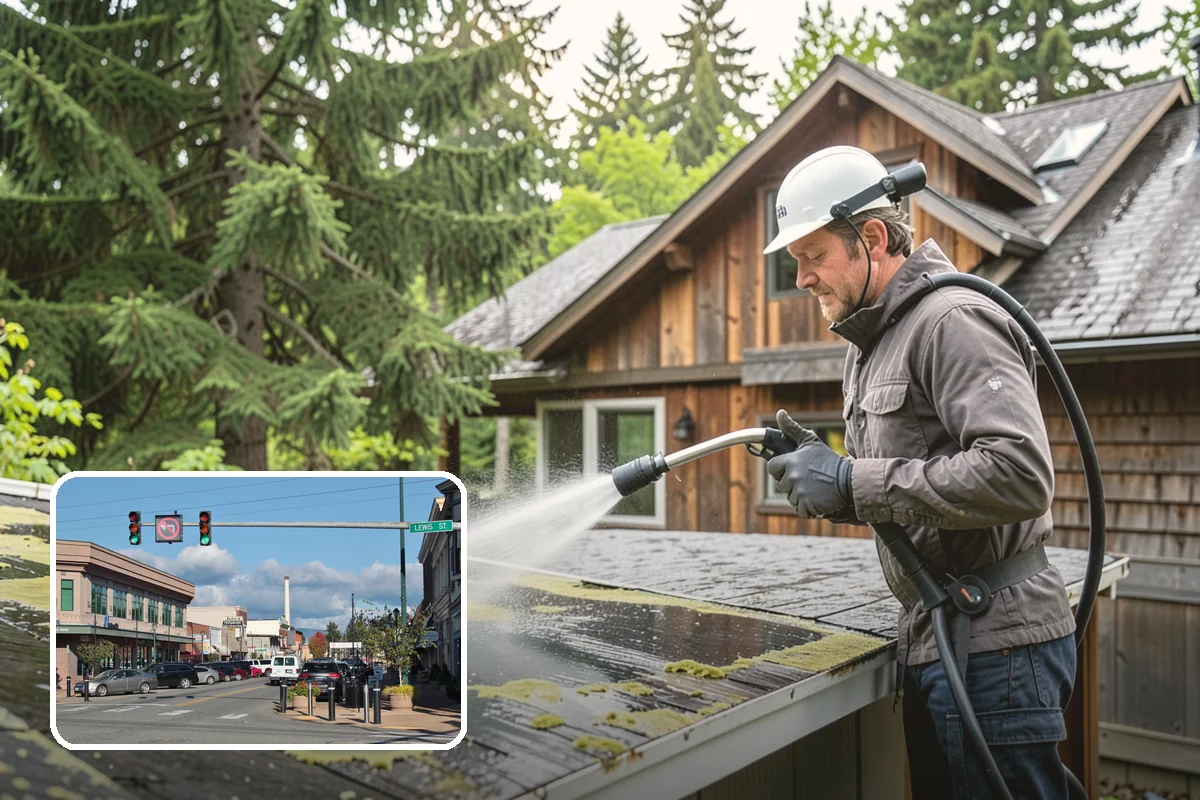 Roof Black Streak Removal in Monroe, Snohomish County, WA - Erases distracting black streaks that lower curb appeal