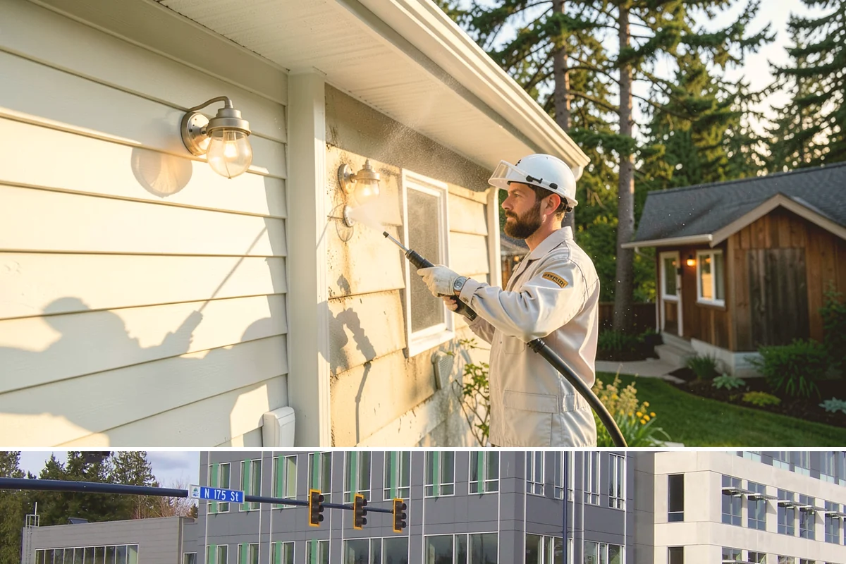 Roof Black Streak Removal in Shoreline, King County, WA - Warm, dry summer days give streak treatments the best chance to work thoroughly in one visit.