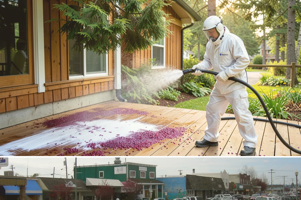Roof Black Streak Removal in Stanwood, Snohomish County, WA - Warm, dry summer days give streak treatments the best chance to work thoroughly in one visit.