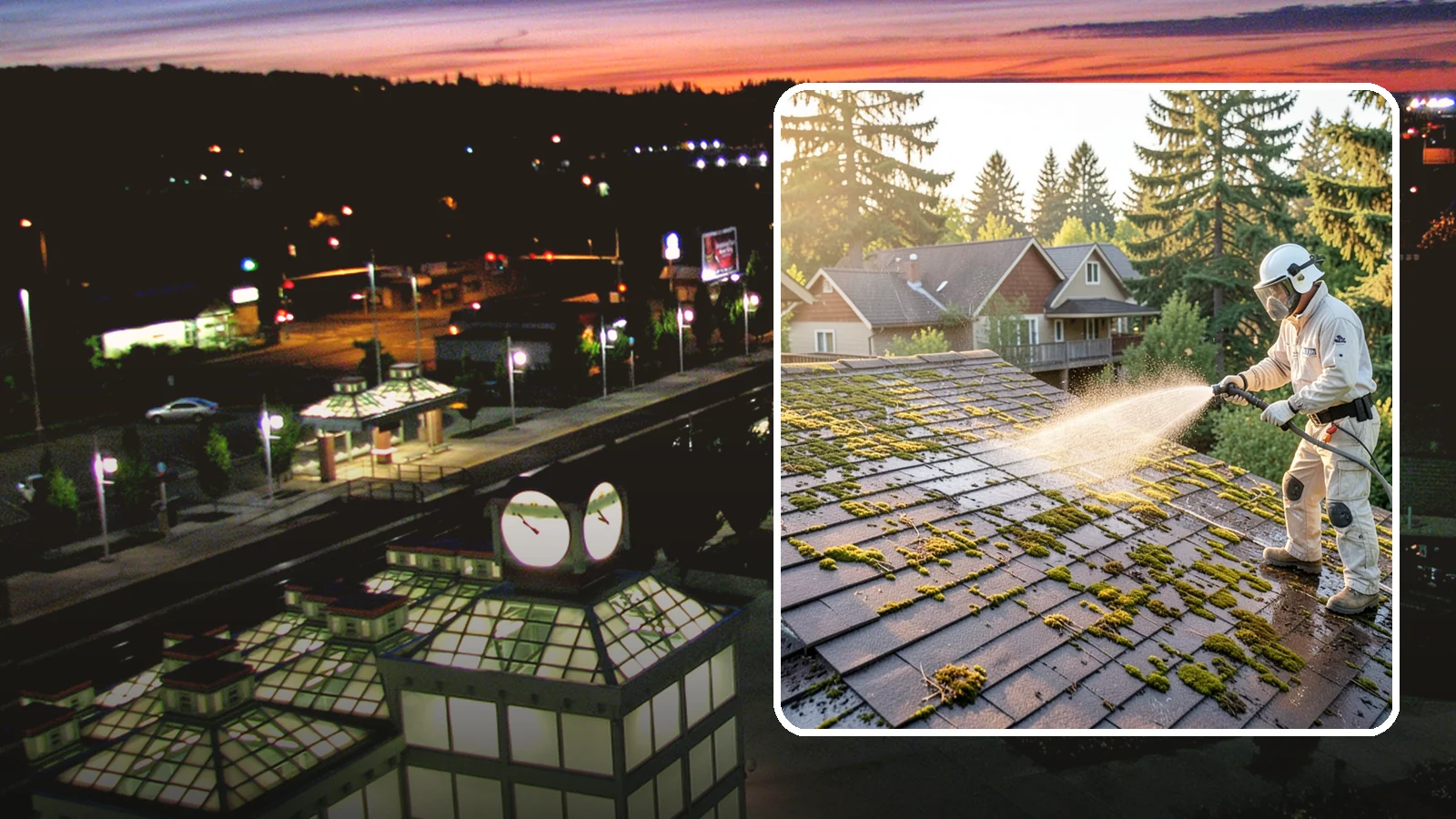 Roof Cleaning in Auburn, King County, WA - A thorough roof cleaning that lifts moss, algae, and lichen off Washington rooftops while protecting the shingle surface.