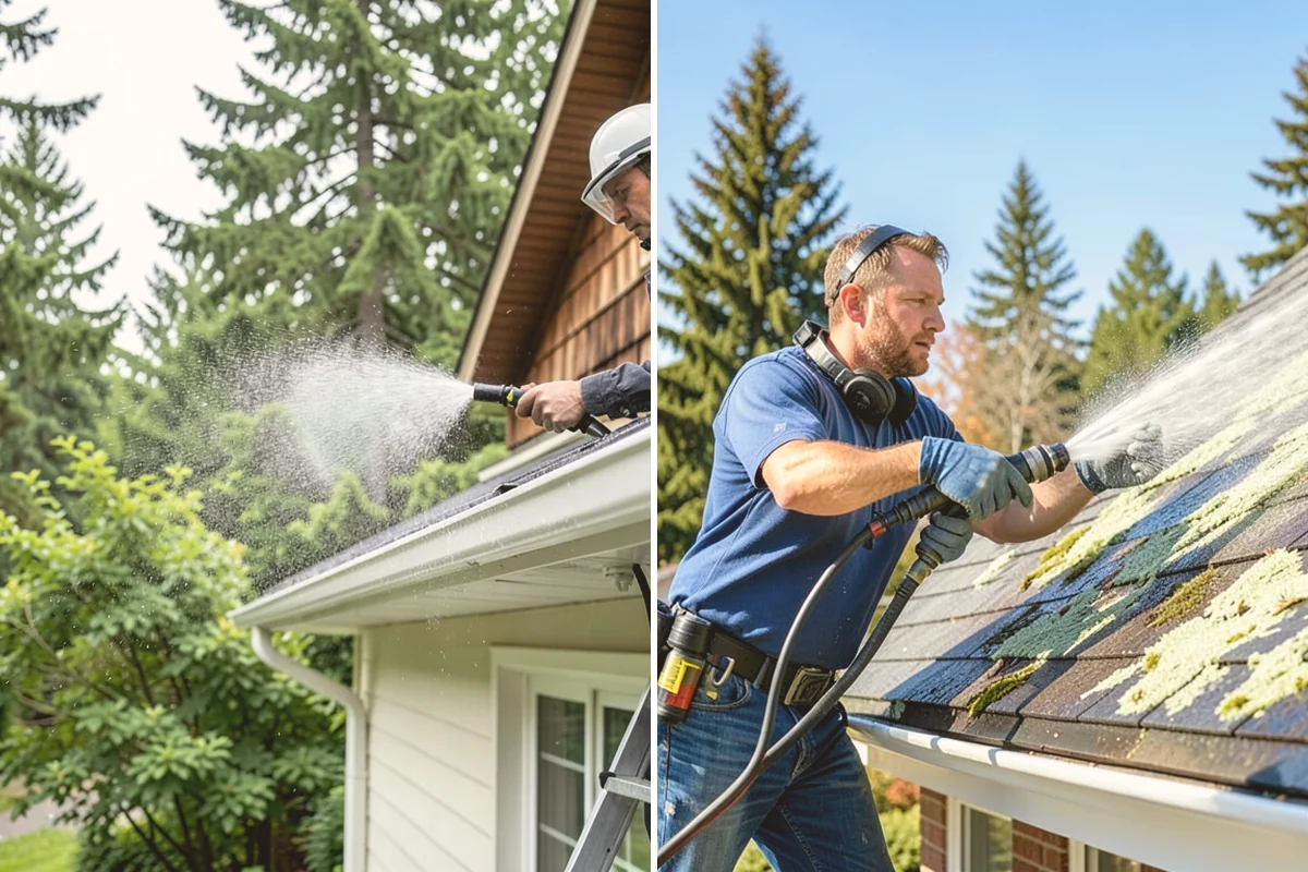 Roof Cleaning in Bothell, King County, WA - Inspect the roof material and identify moss, algae, and problem areas