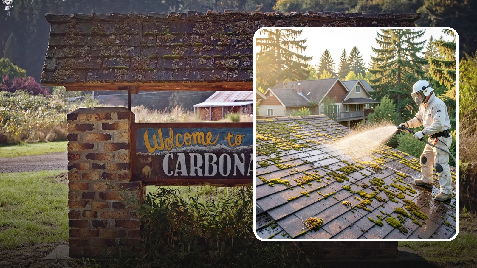 Roof Cleaning in Carbonado, Pierce County, WA - A thorough roof cleaning that lifts moss, algae, and lichen off Washington rooftops while protecting the shingle surface.