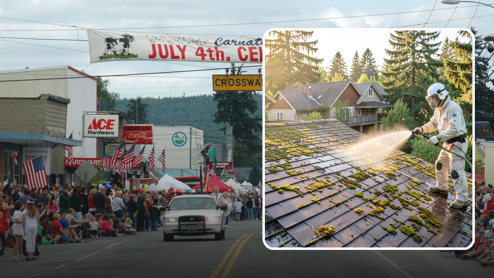 Roof Cleaning in Carnation, King County, WA - A thorough roof cleaning that lifts moss, algae, and lichen off Washington rooftops while protecting the shingle surface.