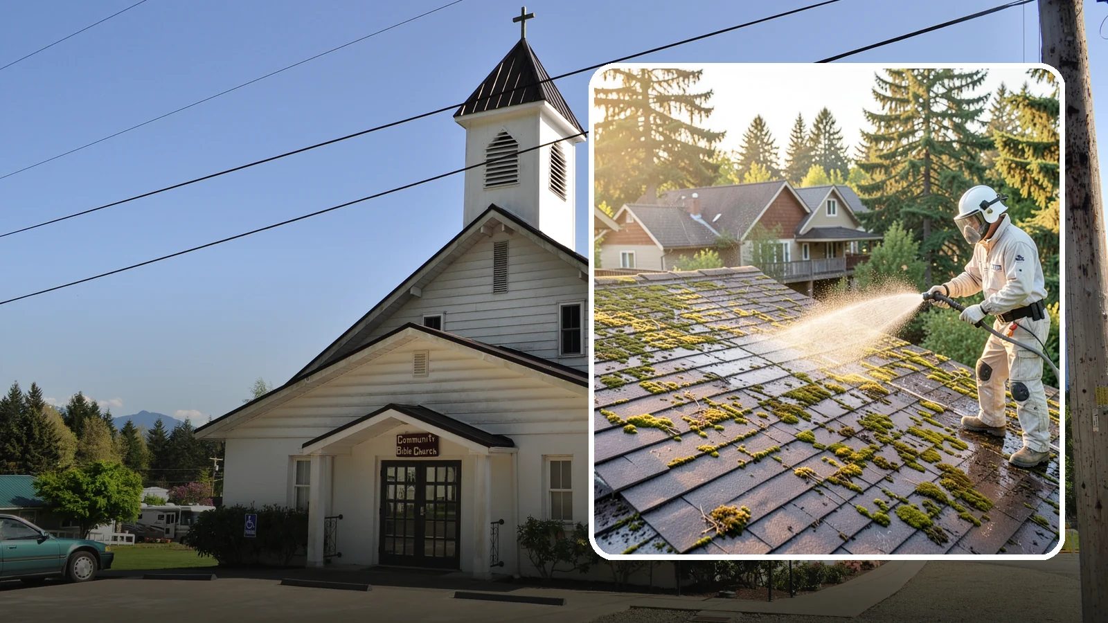 Roof Cleaning in Concrete, Skagit County, WA - A thorough roof cleaning that lifts moss, algae, and lichen off Washington rooftops while protecting the shingle surface.