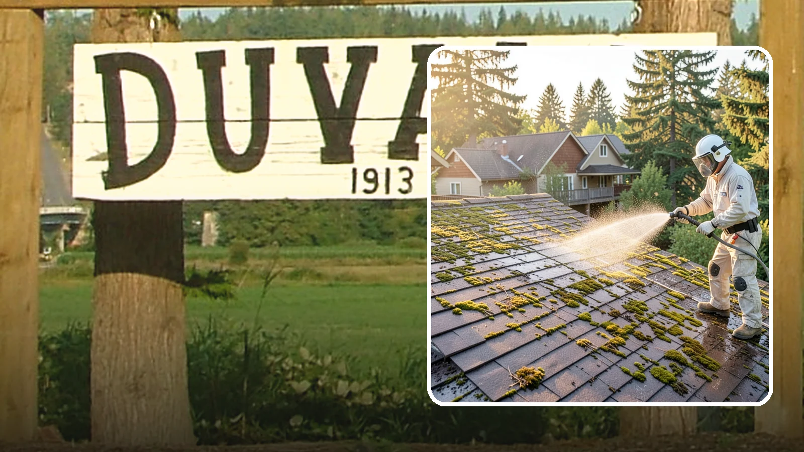 Roof Cleaning in Duvall, King County, WA - A thorough roof cleaning that lifts moss, algae, and lichen off Washington rooftops while protecting the shingle surface.