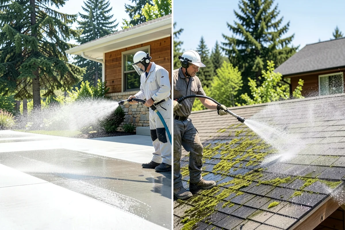 Roof Cleaning in Federal Way, King County, WA - Inspect the roof material and identify moss, algae, and problem areas