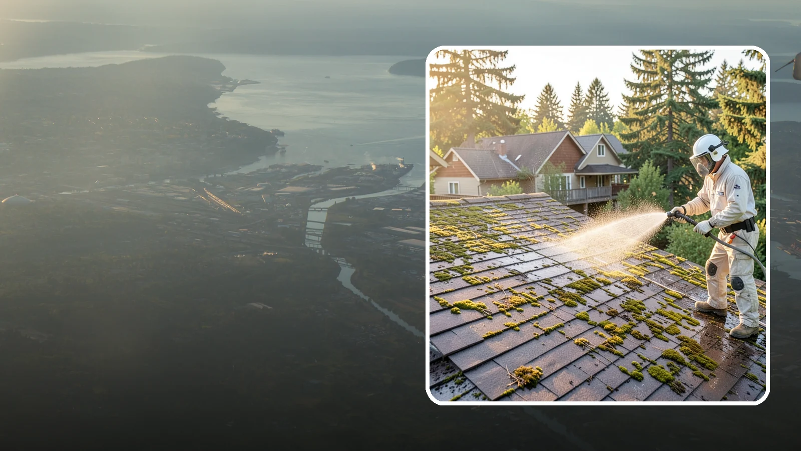 Roof Cleaning in Fife, Pierce County, WA - A thorough roof cleaning that lifts moss, algae, and lichen off Washington rooftops while protecting the shingle surface.