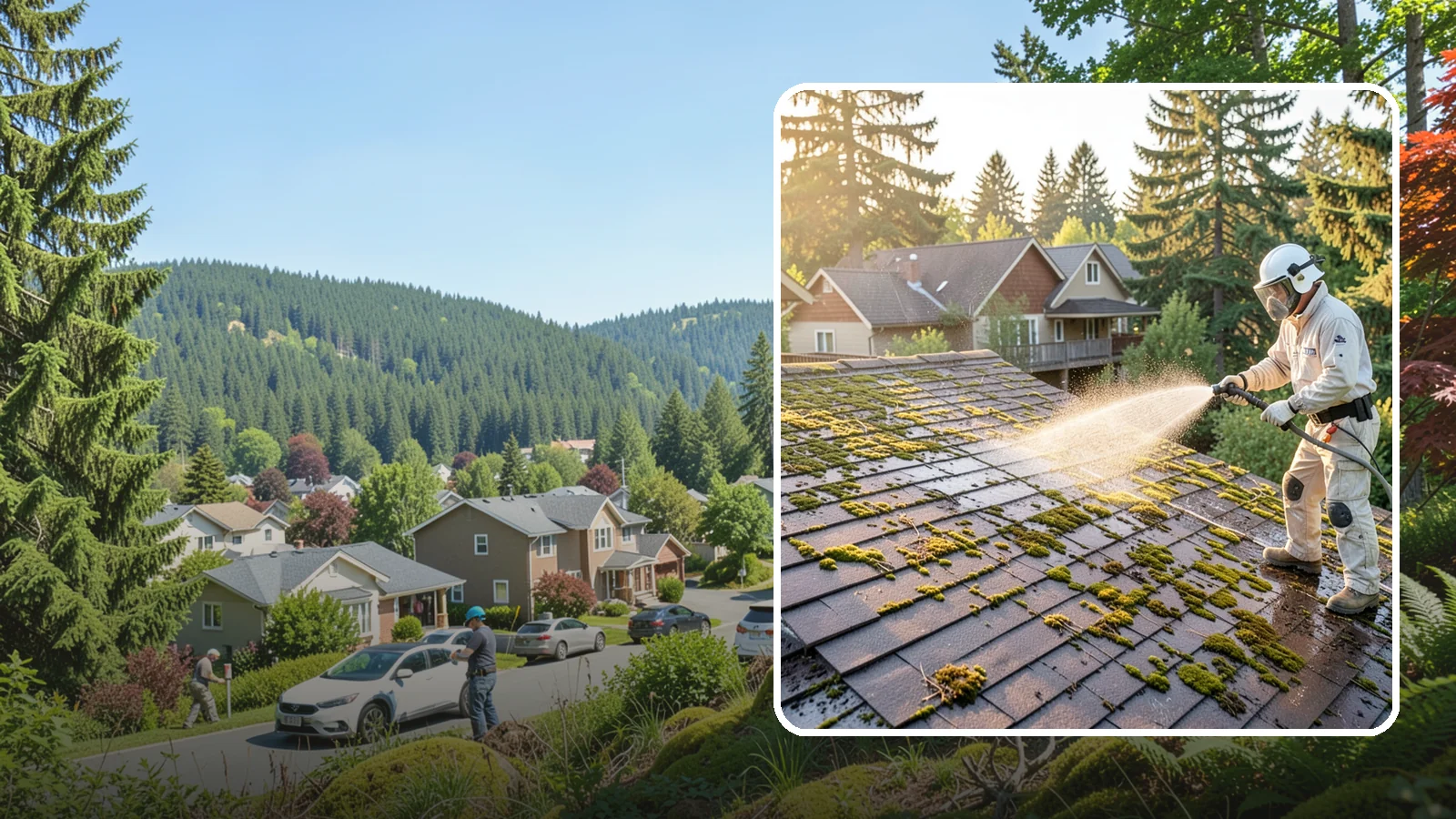 Roof Cleaning in Index, Snohomish County, WA - A thorough roof cleaning that lifts moss, algae, and lichen off Washington rooftops while protecting the shingle surface.