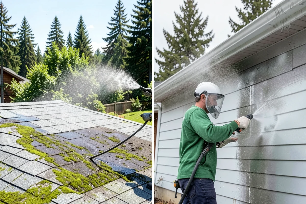 Roof Cleaning in Kenmore, King County, WA - Inspect the roof material and identify moss, algae, and problem areas
