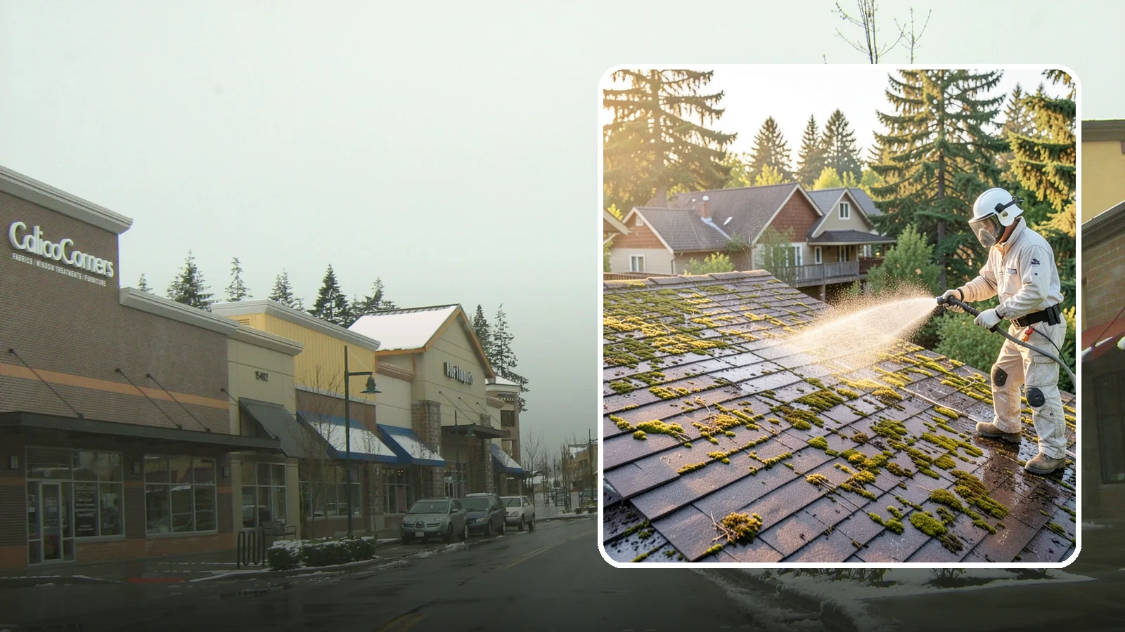 Roof Cleaning in Mill Creek, Snohomish County, WA - A thorough roof cleaning that lifts moss, algae, and lichen off Washington rooftops while protecting the shingle surface.