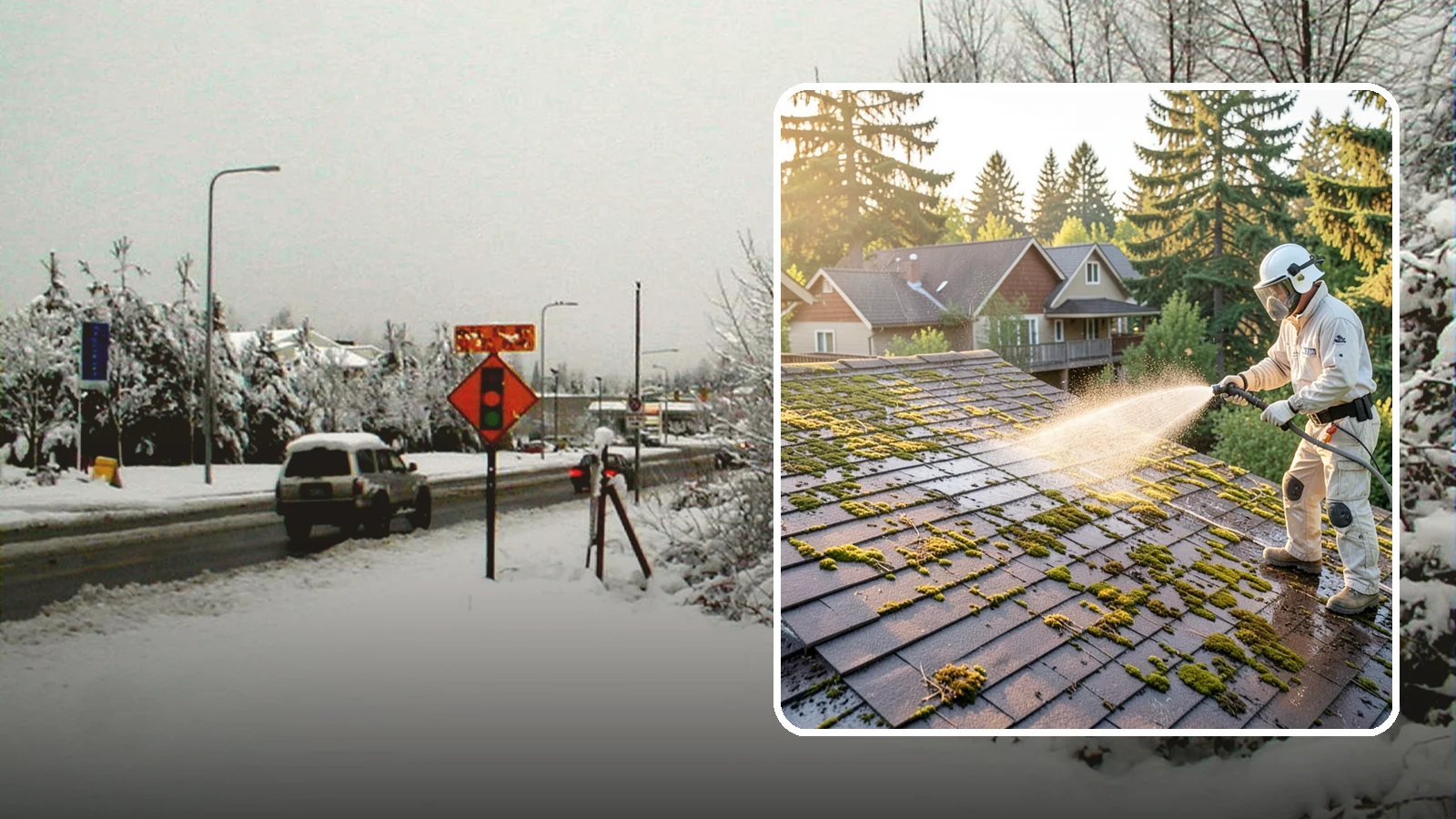 Roof Cleaning in Newcastle, King County, WA - A thorough roof cleaning that lifts moss, algae, and lichen off Washington rooftops while protecting the shingle surface.