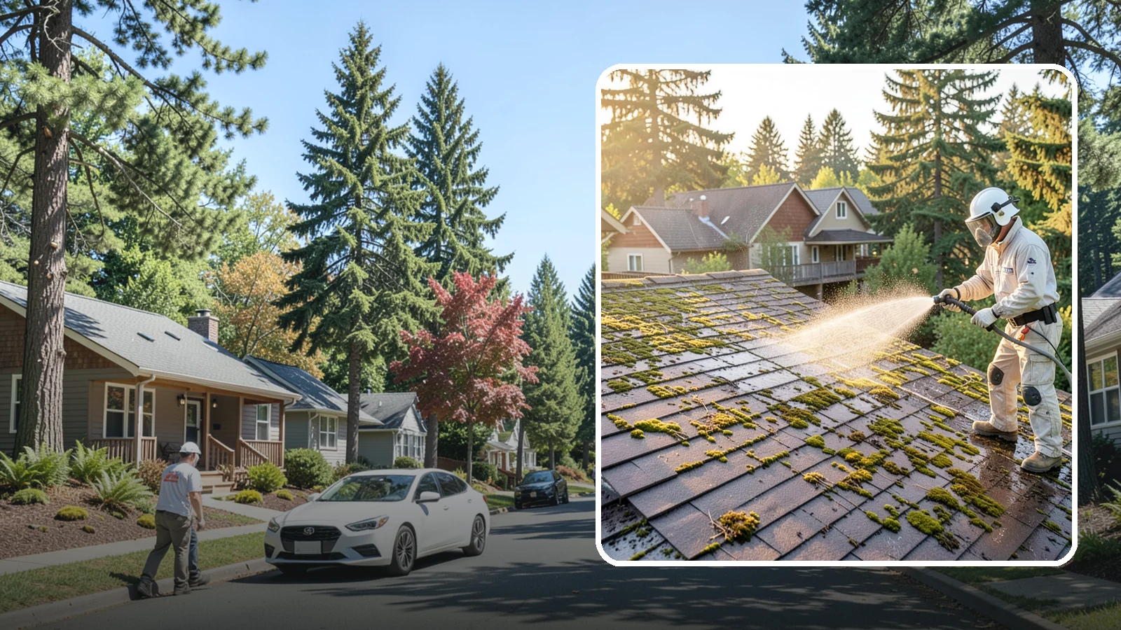 Roof Cleaning in Orting, Pierce County, WA - A thorough roof cleaning that lifts moss, algae, and lichen off Washington rooftops while protecting the shingle surface.