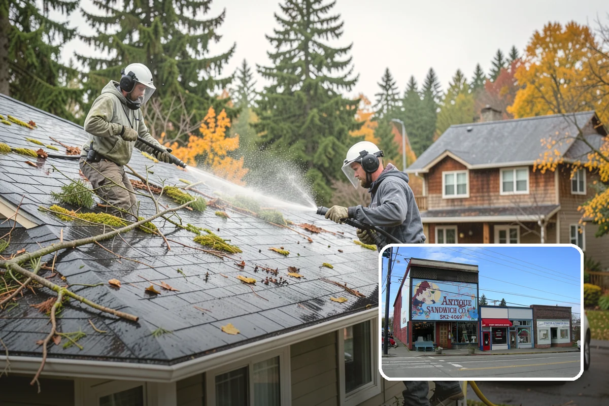Roof Cleaning in Ruston, Pierce County, WA - Extends the usable life of your roofing by removing moisture-trapping growth