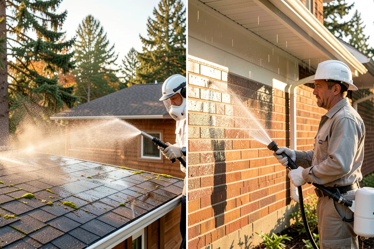 Roof Cleaning in Seattle, King County, WA - Inspect the roof material and identify moss, algae, and problem areas