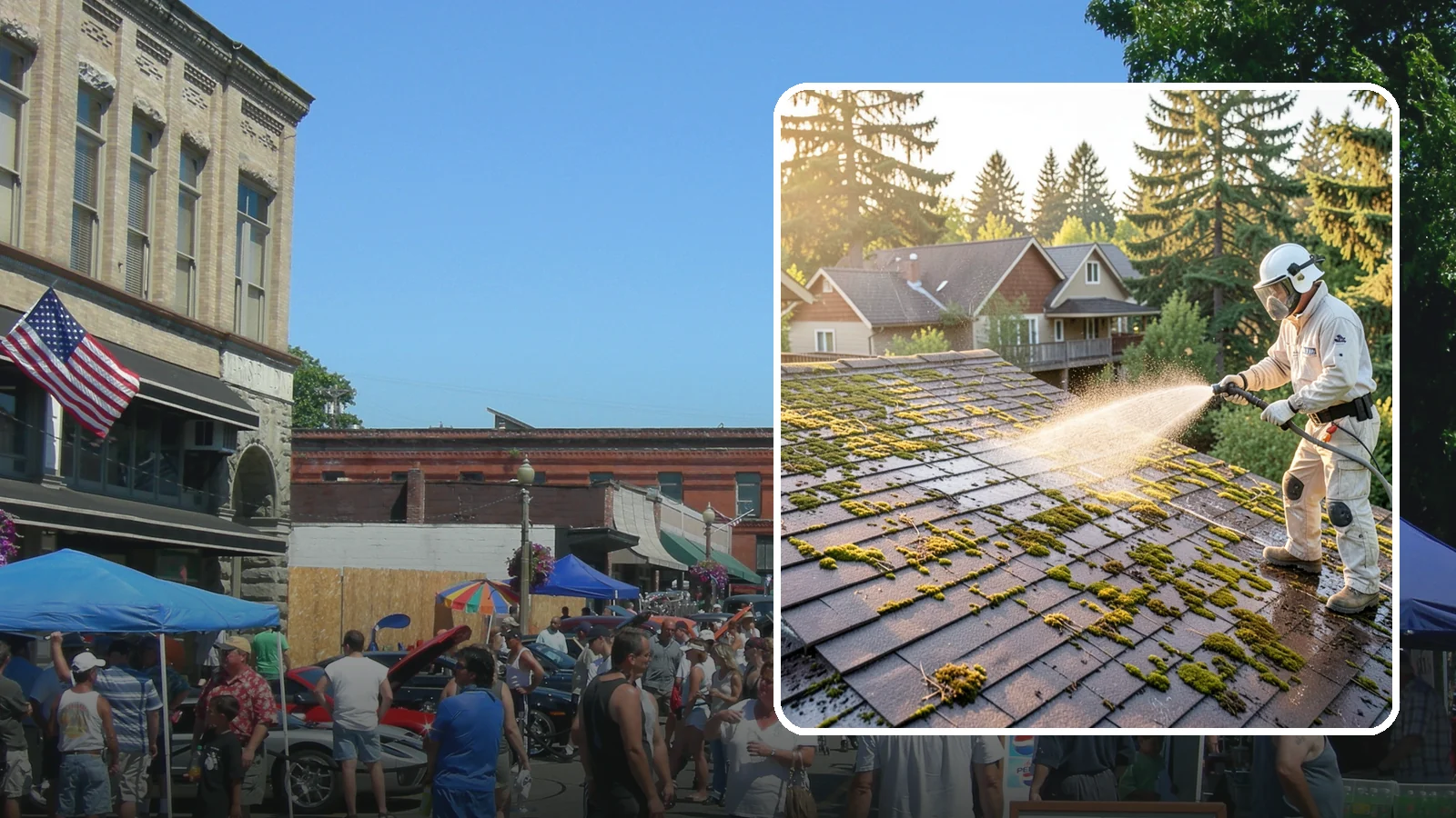 Roof Cleaning in Snohomish, Snohomish County, WA - A thorough roof cleaning that lifts moss, algae, and lichen off Washington rooftops while protecting the shingle surface.