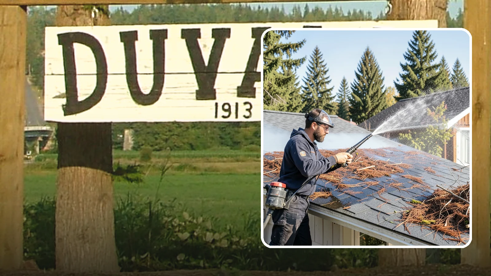 Roof Debris Removal in Duvall, King County, WA - Roof debris removal that clears needles, leaves, and branches that pile up under Washington's evergreen canopy.