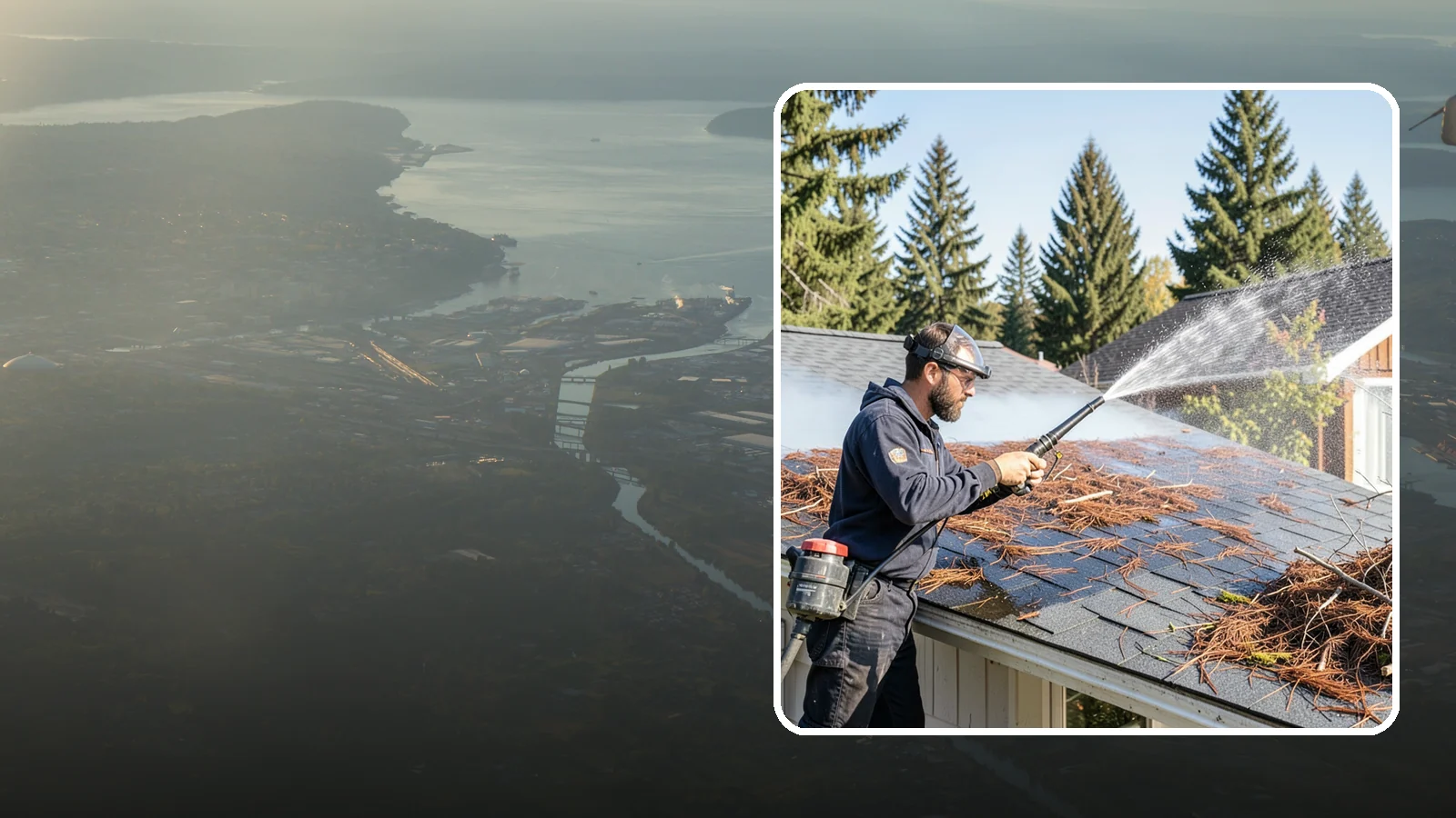 Roof Debris Removal in Fife, Pierce County, WA - Roof debris removal that clears needles, leaves, and branches that pile up under Washington's evergreen canopy.