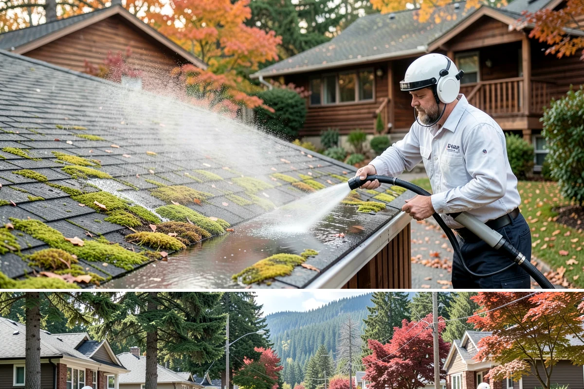 Roof Debris Removal in Hunts Point, King County, WA - Late fall after the leaves drop is ideal, with a spring visit to clear winter accumulation.