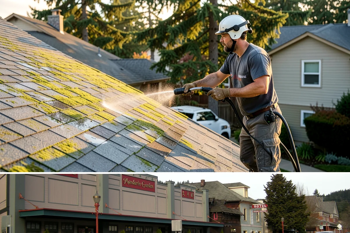 Roof Debris Removal in Issaquah, King County, WA - Late fall after the leaves drop is ideal, with a spring visit to clear winter accumulation.