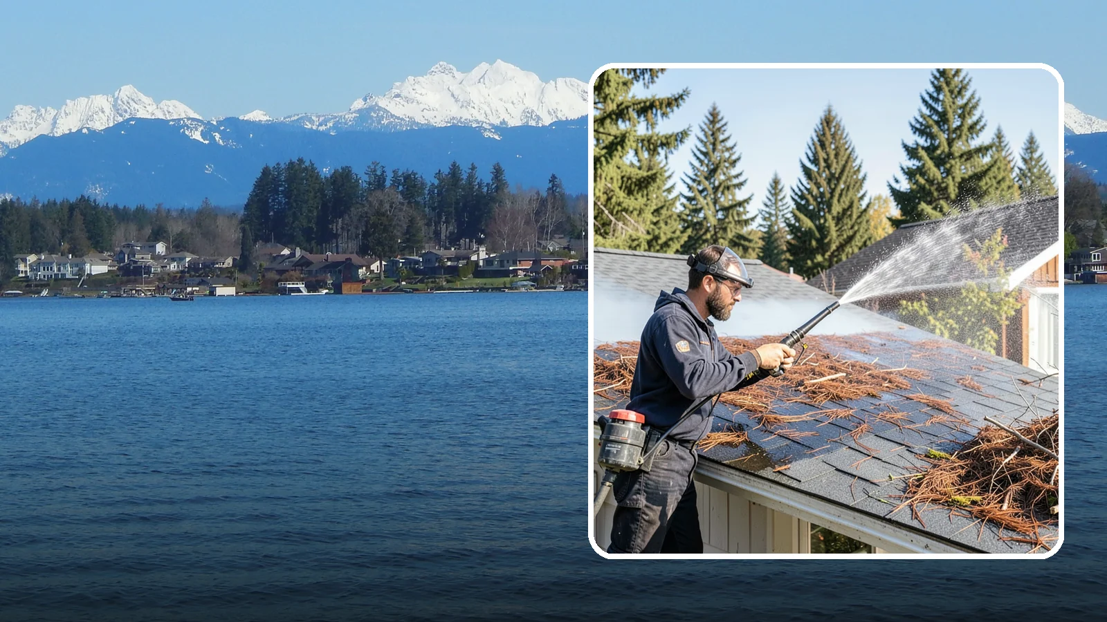 Roof Debris Removal in Lake Stevens, Snohomish County, WA - Roof debris removal that clears needles, leaves, and branches that pile up under Washington's evergreen canopy.