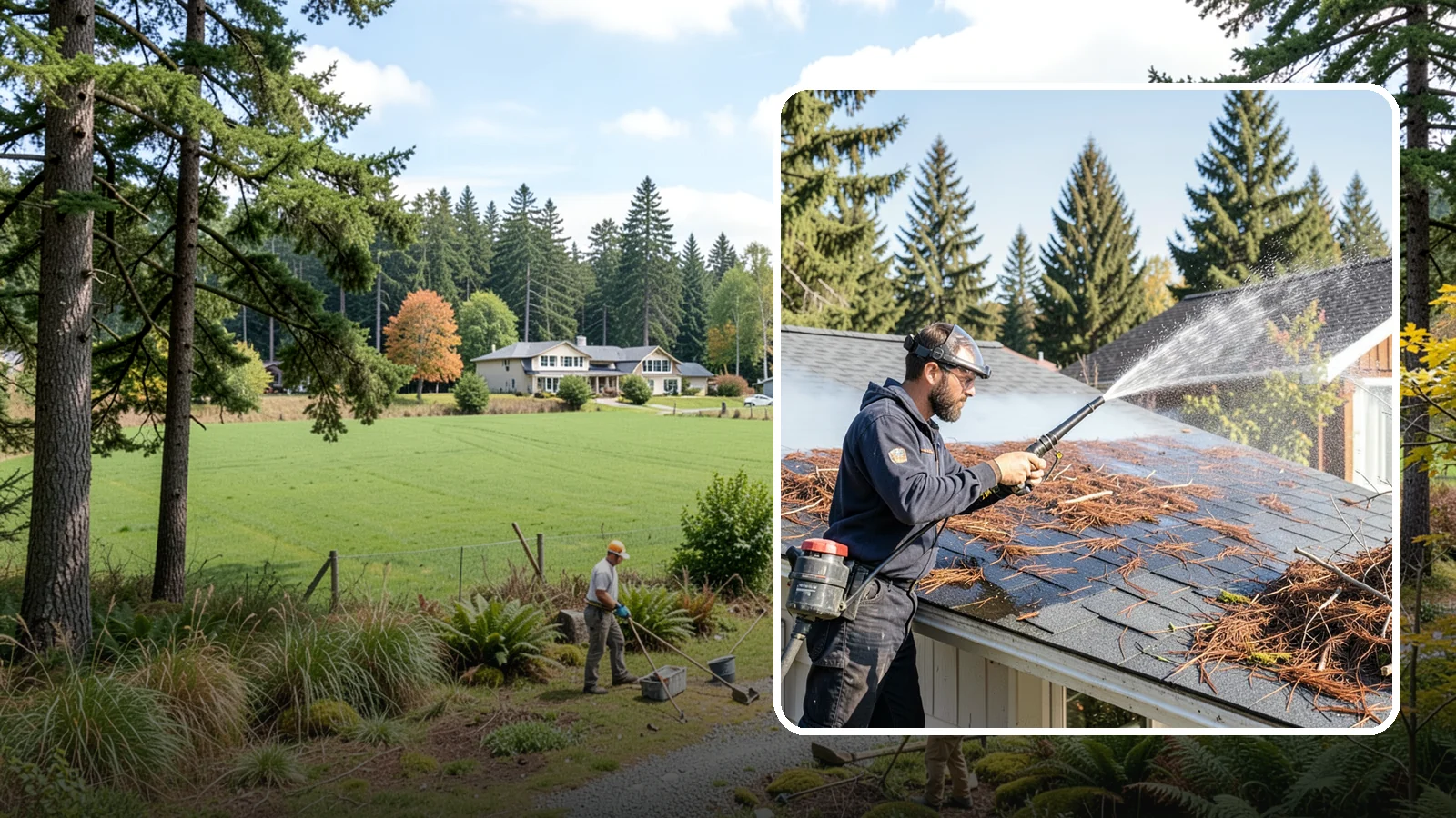 Roof Debris Removal in Lyman, Skagit County, WA - Roof debris removal that clears needles, leaves, and branches that pile up under Washington's evergreen canopy.