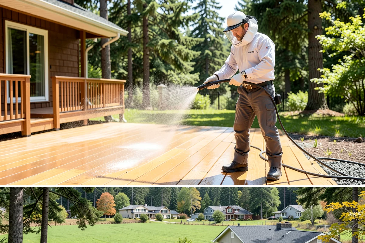 Roof Debris Removal in Lyman, Skagit County, WA - Late fall after the leaves drop is ideal, with a spring visit to clear winter accumulation.