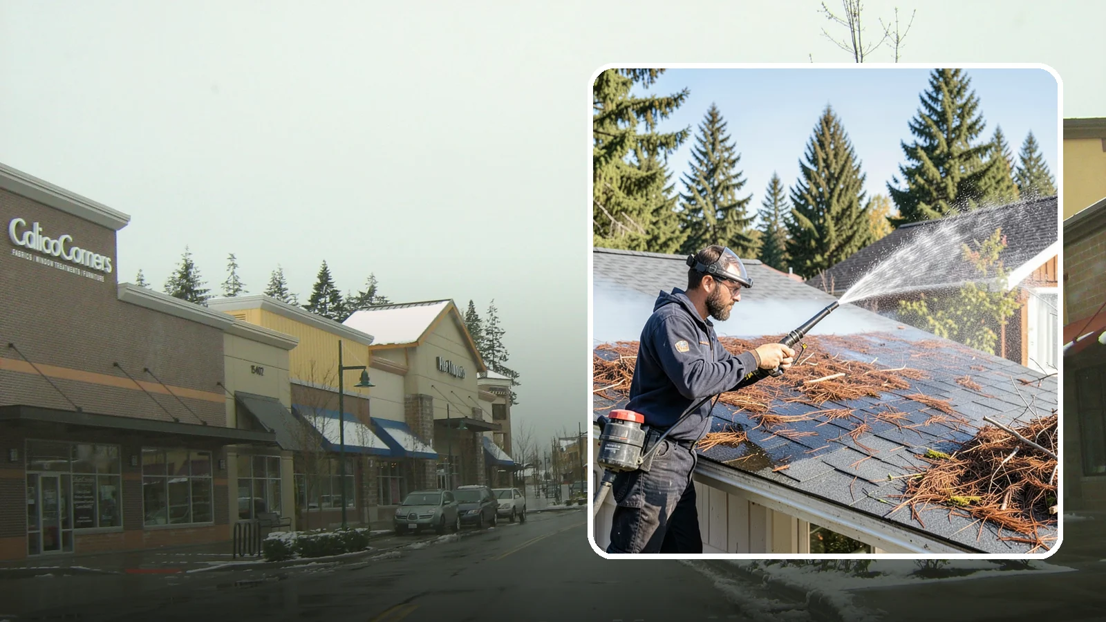 Roof Debris Removal in Mill Creek, Snohomish County, WA - Roof debris removal that clears needles, leaves, and branches that pile up under Washington's evergreen canopy.