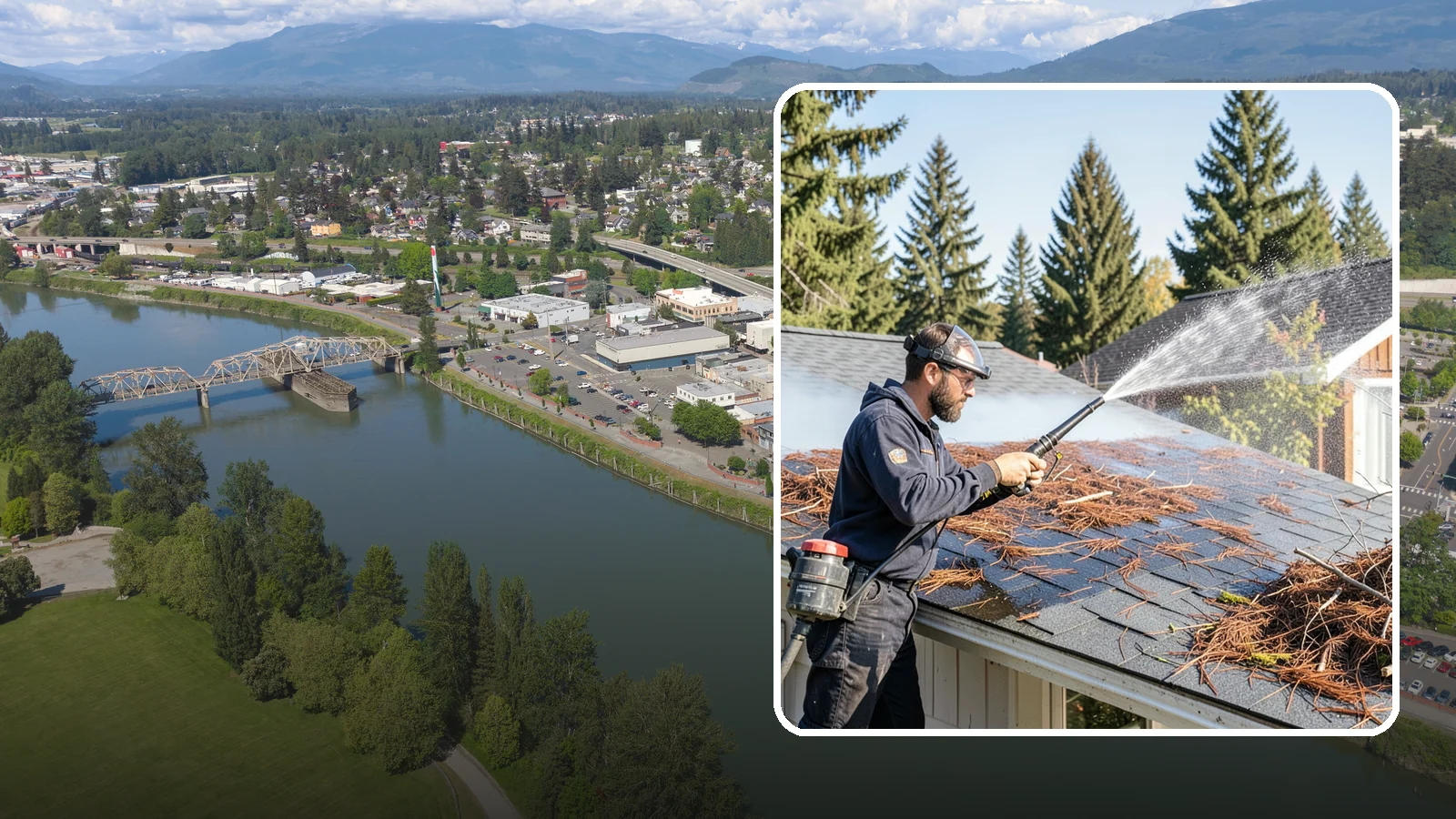 Roof Debris Removal in Mount Vernon, Skagit County, WA - Roof debris removal that clears needles, leaves, and branches that pile up under Washington's evergreen canopy.
