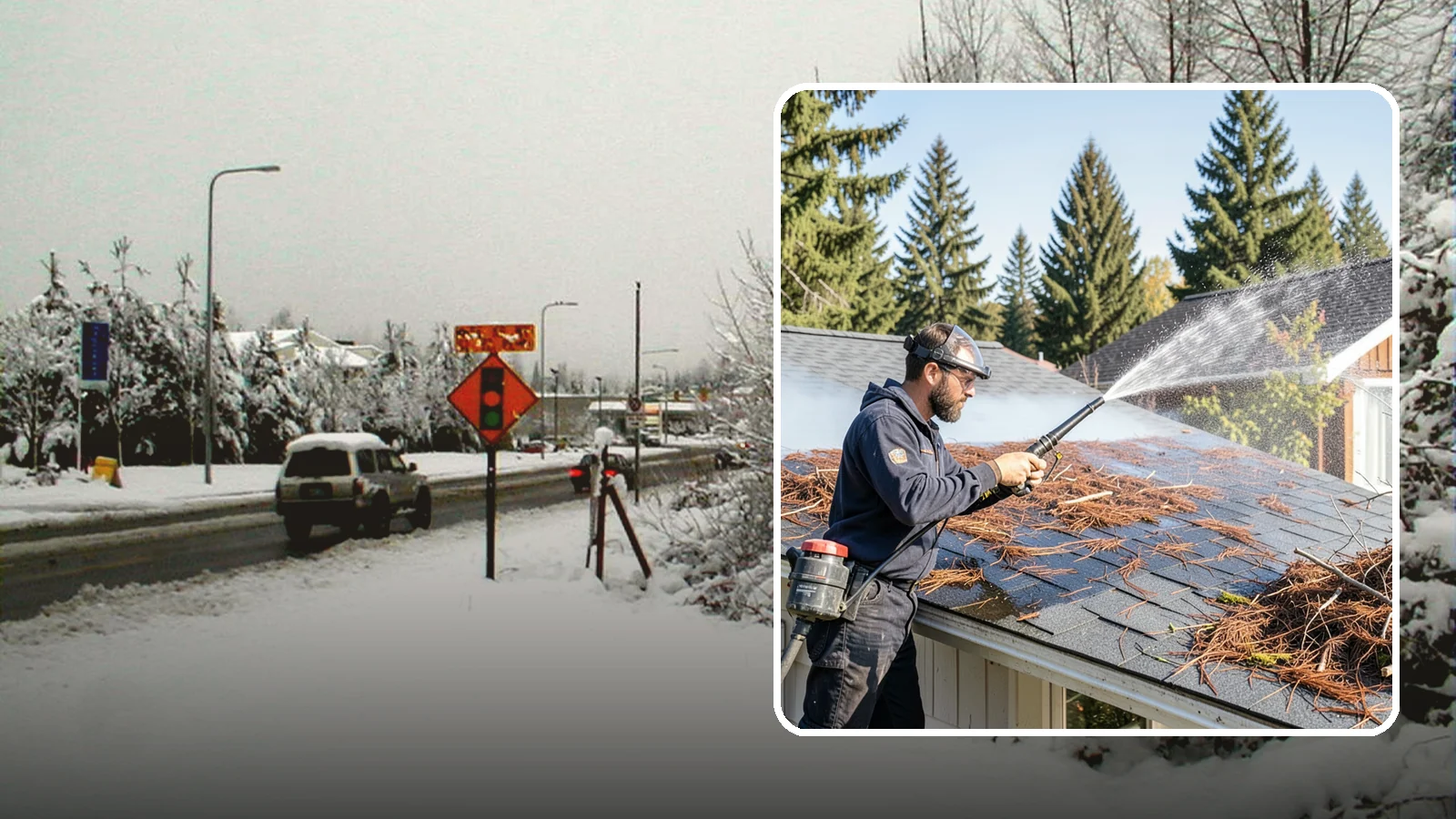 Roof Debris Removal in Newcastle, King County, WA - Roof debris removal that clears needles, leaves, and branches that pile up under Washington's evergreen canopy.