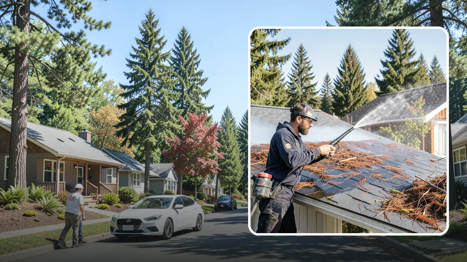 Roof Debris Removal in Orting, Pierce County, WA - Roof debris removal that clears needles, leaves, and branches that pile up under Washington's evergreen canopy.