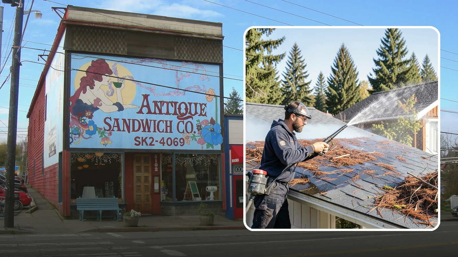 Roof Debris Removal in Ruston, Pierce County, WA - Roof debris removal that clears needles, leaves, and branches that pile up under Washington's evergreen canopy.