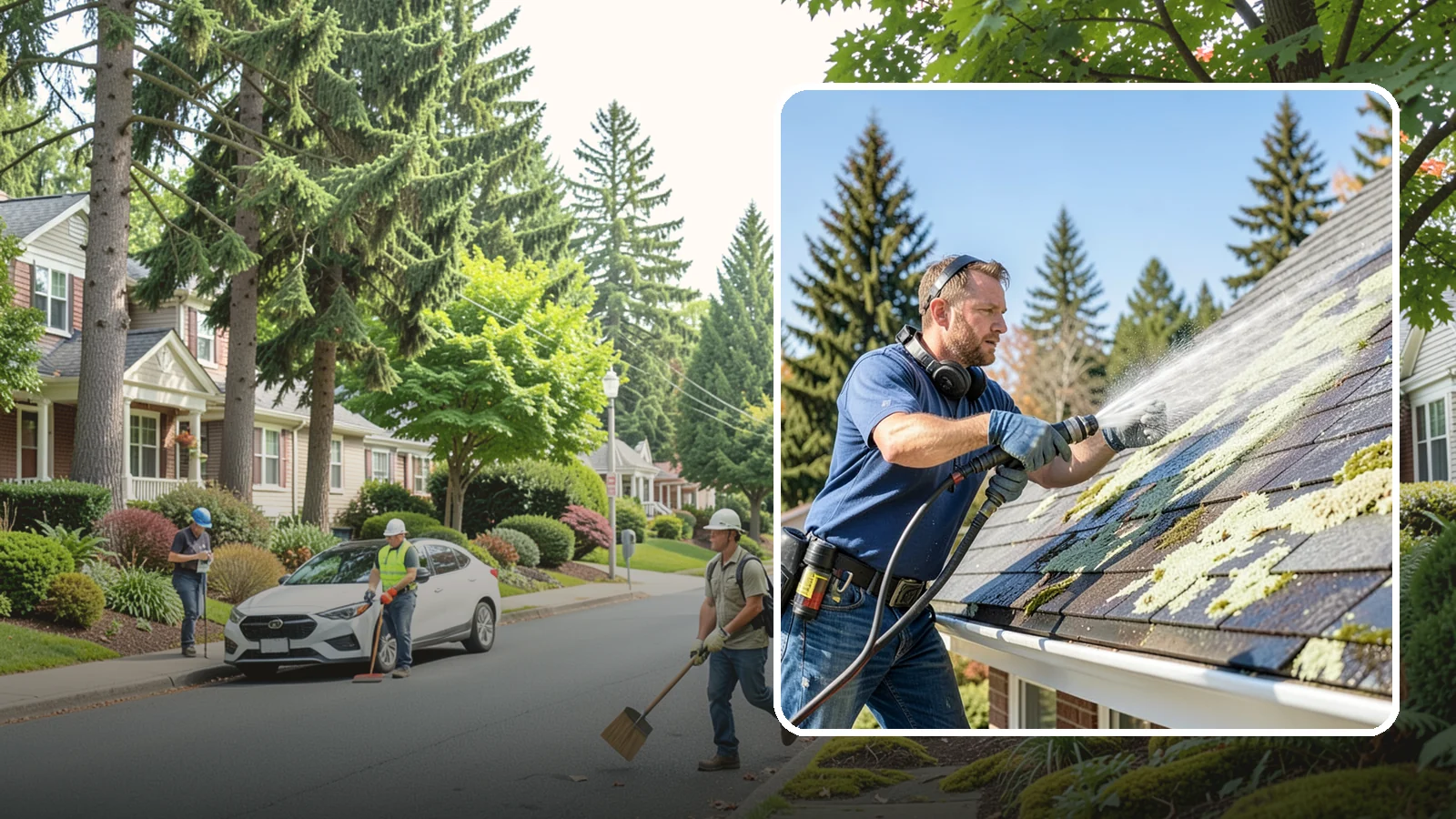 Roof Lichen Removal in Beaux Arts Village, King County, WA - Careful lichen removal that lifts stubborn, root-like growth from Washington roofs without tearing up the surface.