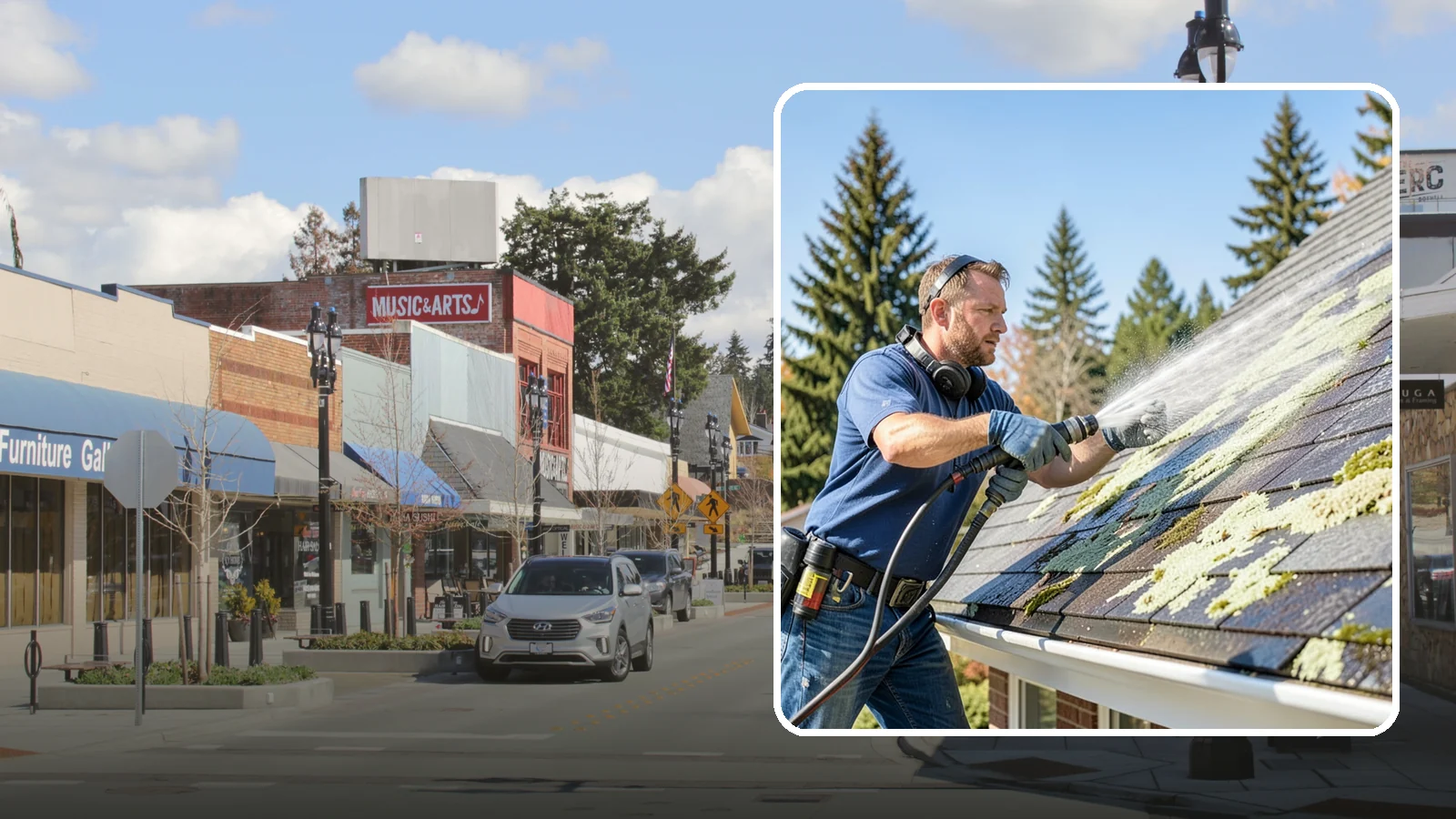 Roof Lichen Removal in Bothell, King County, WA - Careful lichen removal that lifts stubborn, root-like growth from Washington roofs without tearing up the surface.
