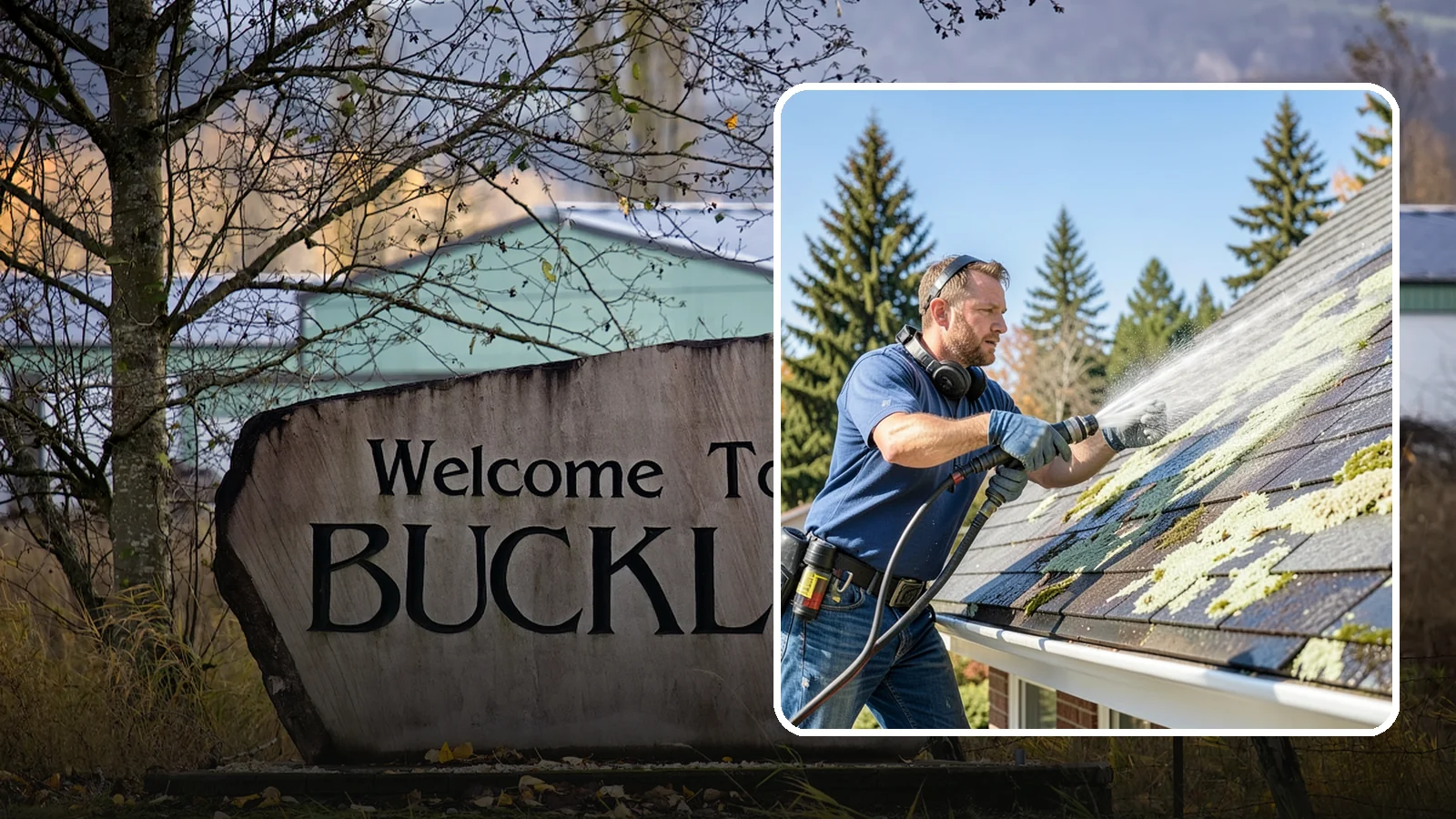 Roof Lichen Removal in Buckley, Pierce County, WA - Careful lichen removal that lifts stubborn, root-like growth from Washington roofs without tearing up the surface.