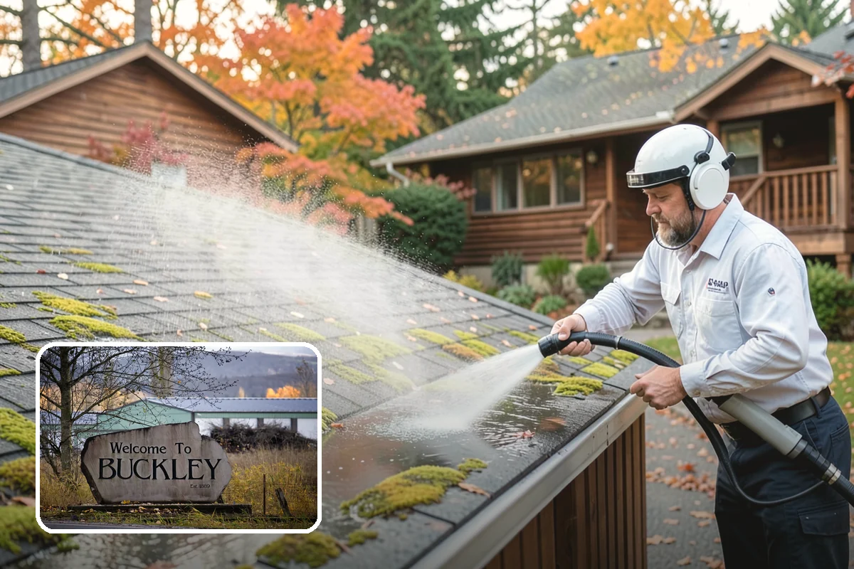 Roof Lichen Removal in Buckley, Pierce County, WA - Removes deeply anchored lichen that resists ordinary washing