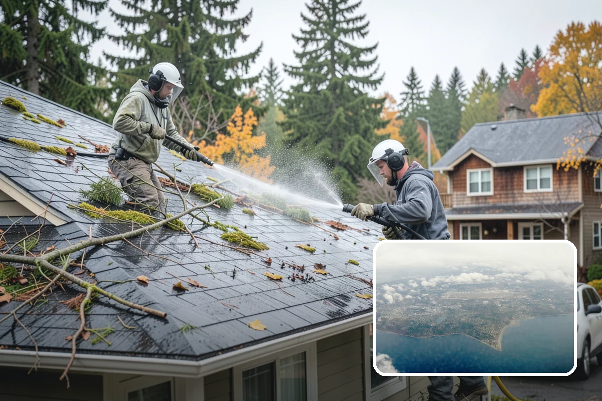 Roof Lichen Removal in Burien, King County, WA - Removes deeply anchored lichen that resists ordinary washing