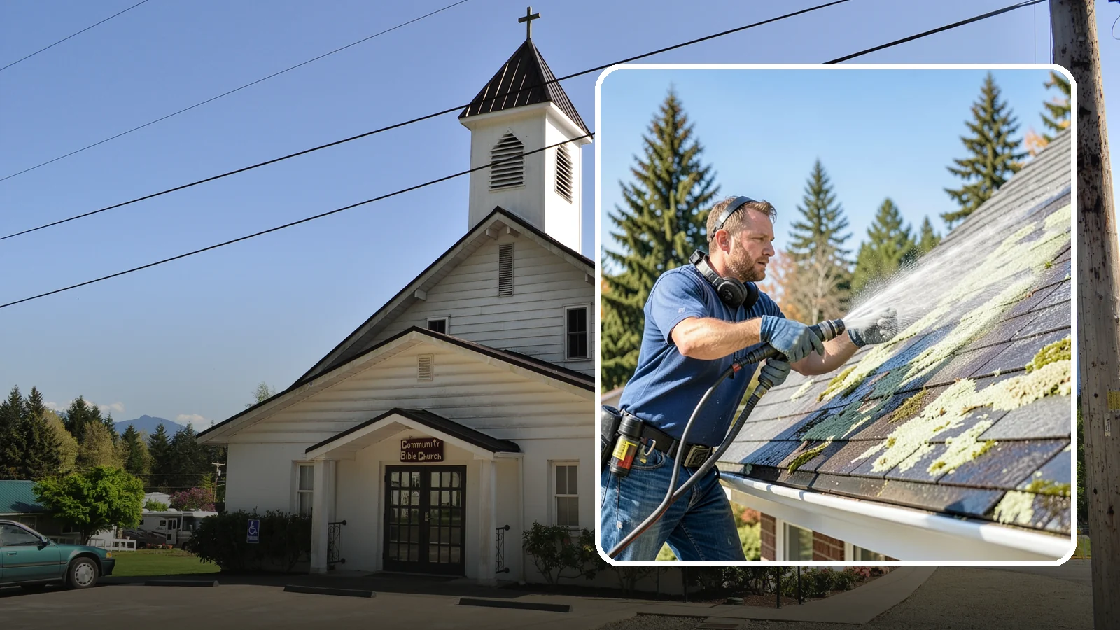 Roof Lichen Removal in Concrete, Skagit County, WA - Careful lichen removal that lifts stubborn, root-like growth from Washington roofs without tearing up the surface.