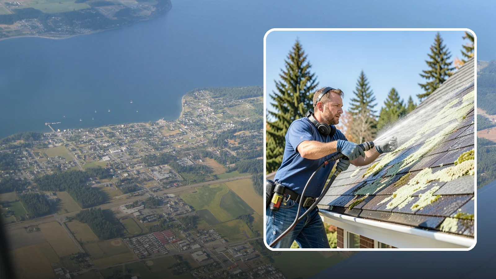 Roof Lichen Removal in Coupeville, Island County, WA - Careful lichen removal that lifts stubborn, root-like growth from Washington roofs without tearing up the surface.