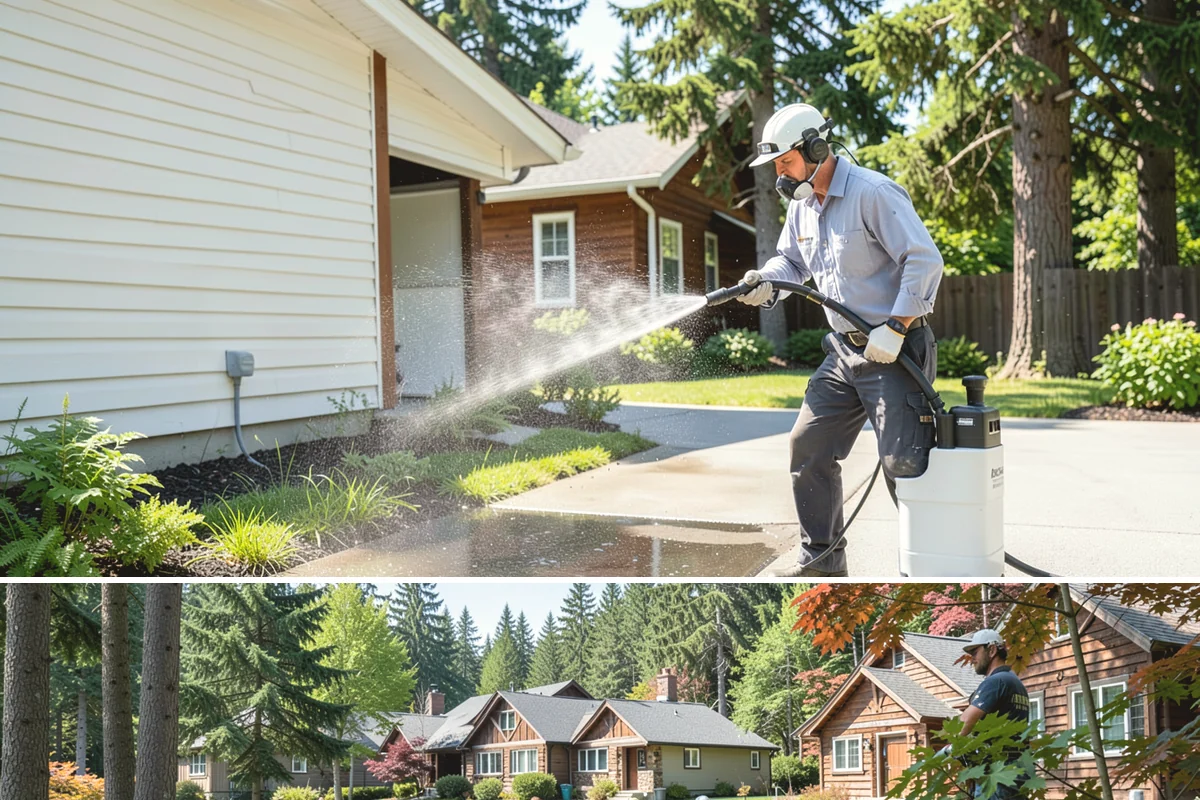 Roof Lichen Removal in Edgewood, Pierce County, WA - Treat lichen during dry summer weather so extended dwell treatments are not diluted by rain.
