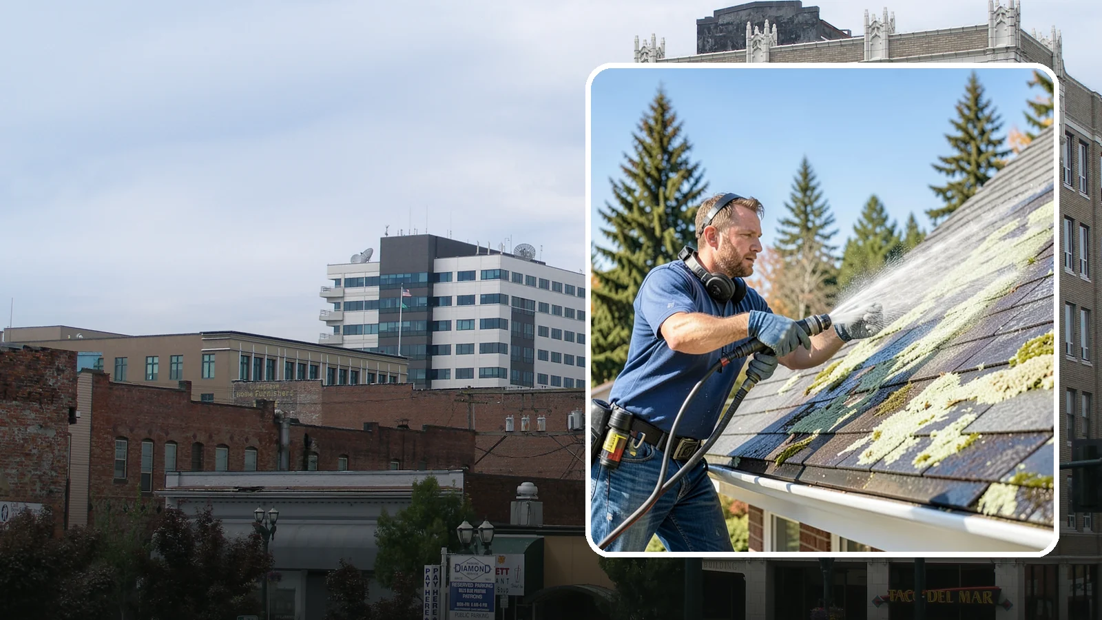 Roof Lichen Removal in Everett, Snohomish County, WA - Careful lichen removal that lifts stubborn, root-like growth from Washington roofs without tearing up the surface.