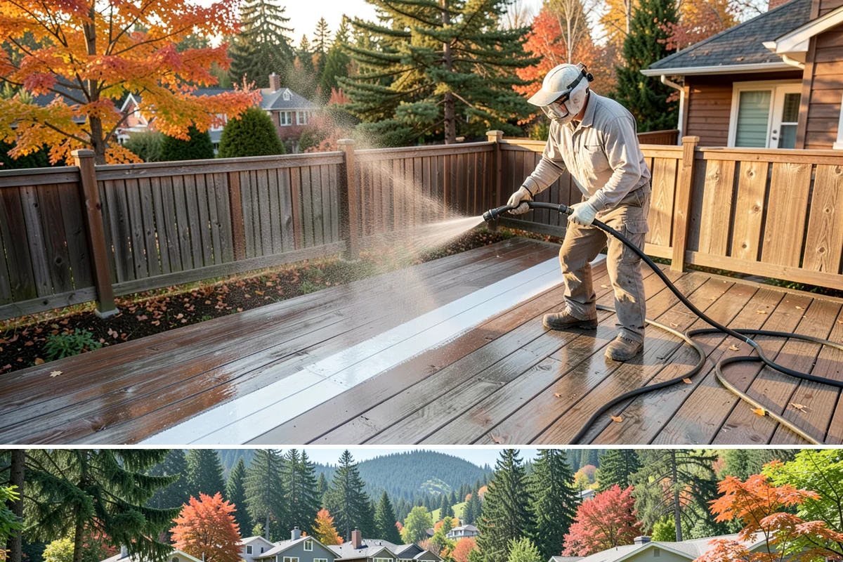 Roof Lichen Removal in Fircrest, Pierce County, WA - Treat lichen during dry summer weather so extended dwell treatments are not diluted by rain.