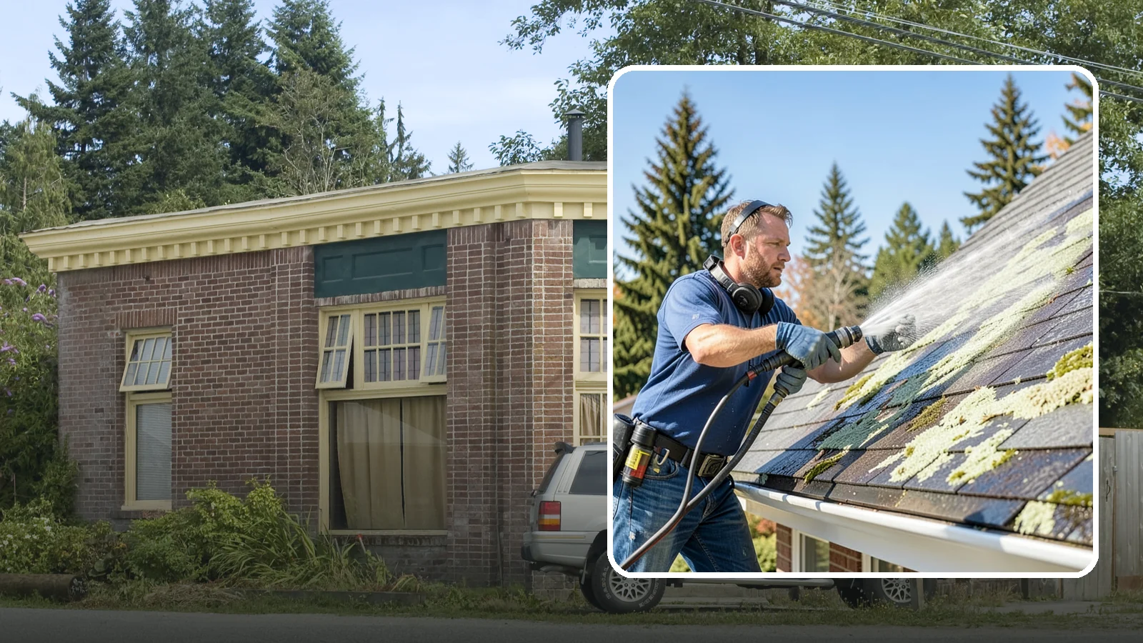 Roof Lichen Removal in Hamilton, Skagit County, WA - Careful lichen removal that lifts stubborn, root-like growth from Washington roofs without tearing up the surface.